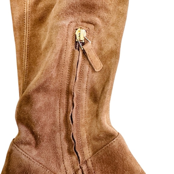 ETRO brown suede embroidered heel over the knee boots NEW - Picture 4 of 9